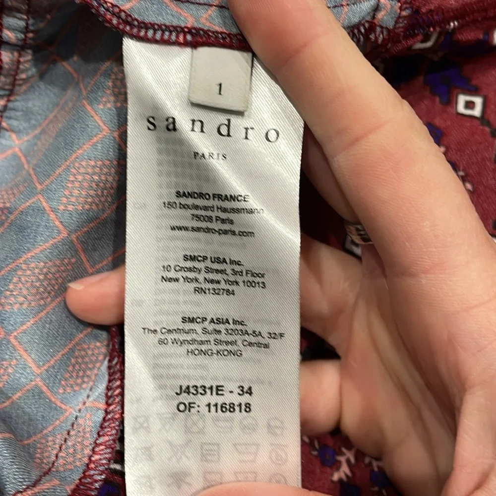 Sandro Paris Dua Asymmetric Patchwork Maxi Skirt Small‎ - Picture 10 of 14